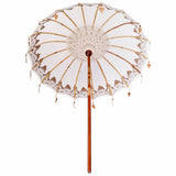 Balinese Parasol Cream 190 x 190 x 260 cm Cotton and Wood 42006454