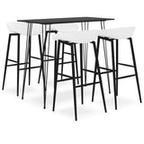 5 Piece Bar Set Black and White 3057382