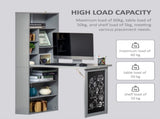 Folding Convertible Desk with Blackboard Multi-function Computer Office Workstation Side Shelf for T3398P343309