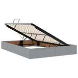 Storage Bed with Mattress Light Grey 140 x 200 cm Fabric 3370016