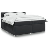 Box Spring Bed with Mattress Black 200x200 cm Faux Leather 3286136