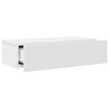 Wall Shelf with Drawers White 60x26.5x15 cm Engineered Wood 859968