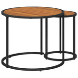 Coffee Table Set 2 pcs Natural and Black 55 x 55 x 45 cm 42026684