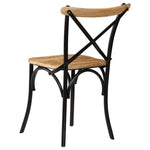 Cross Chairs 2 pcs Black Solid Mango Wood 247316