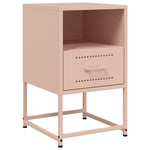 ZNTS Bedside Cabinets 2 pcs Pink 36x39x60.5 cm Steel 846557