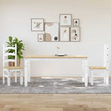 3 Piece Dining Set PANAMA White Solid Wood Pine 3345202
