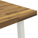 60 x 55 x 75 cm Solid Acacia Wood White Rectangular 937571