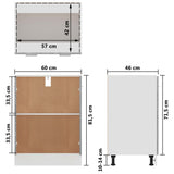 Bottom Cabinet Lyon Grey Sonoma 60x46x81.5 cm Engineered Wood 815562