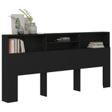 Headboard Cabinet Black 220x19x103.5 cm 811899