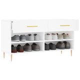 Shoe Bench White 102x35x55 cm Engineered Wood 829724