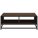 ZNTS Coffee Table Brown Oak 80x80x30 cm Engineered Wood and Metal 848773