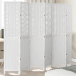 Room Divider 6 Panels White Solid Wood Paulownia 358730
