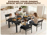 HOMCOM 3 Piece Space-Saving Kitchen Table and Chairs, Dining Table Set for 2 with Metal Legs, Black T3398P548102