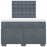 Box Spring Bed with Mattress Dark Grey 120x190 cm Small Double Velvet 3290871