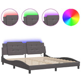Bed Frame with LED without Mattress "Zadar" Grey 180x200 cm 3214127