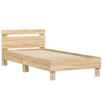 ZNTS Bed Frame with Headboard Sonoma Oak 100x200 cm Engineered wood 838528