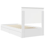 Storage Bed with Headboard White 90 x 190 cm Engineered Wood 3409587