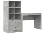 Desk with Drawer with Shelf with Storage 2 pcs Concrete Grey 3337316