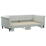 Daybed with Trundle without Mattress Light Grey 90x190 cm 3197861