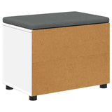 Hall Bench White 60 x 38 x 46 cm Engineered Wood and Fabric 891496
