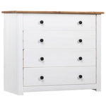 Side Cabinet White 80x40x73 cm Pine Panama Range 282660