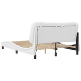 Bed Frame with LED without Mattress "Hvar" White 140x190 cm 3213928