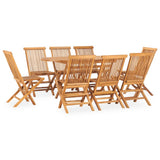 Outdoor Dining Set Natural Teak Smooth sanded teak hardwood 3059969