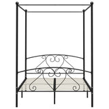 Bed Frame without Mattress with Canopy Black 140x200 cm Metal 284436