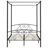 Bed Frame without Mattress with Canopy Black 140x200 cm Metal 284436