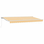 Retractable Awning Manual Yellow and White 400x200 cm Fabric 3329787