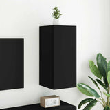 TV Wall Cabinet with LED Lights Black 30.5x35x70 cm 837234