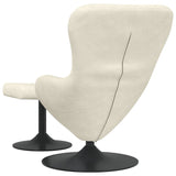 Egg Chair with Footstool Cream 63 x 73 x 90 cm Velvet 42002753