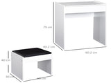 Dressing Table with Mirror and Stool, Vanity Makeup Table with Flip Up Mirror, Vanity Desk with T3398P329584