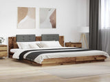 Bed Frame with Headboard Old Wood 200 x 200 cm Engineered Wood 3416331