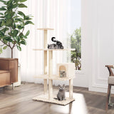 ZNTS Cat Tree with Sisal Scratching Posts Cream 119 cm 171518