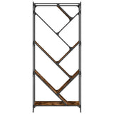Bookcase Smoked Oak 79x30x180 cm Engineered Wood and Metal 845433
