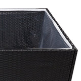 Garden Planter Black 80x80x80 cm Poly Rattan 319173