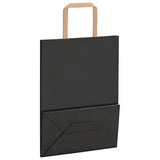 Paper Bags 250 pcs with Handles Black 21x11x28 cm 4101867