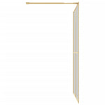 Walk-in Shower Wall with Clear ESG Glass Gold 140x195 cm 154951