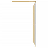 Walk-in Shower Wall with Clear ESG Glass Gold 140x195 cm 154951