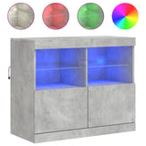 Sideboard with LED Lights Concrete Grey 81x37x67 cm 836661