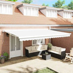 Retractable Awning Manual White 500 x 300 cm Fabric, Metal 3331364