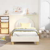 Children's Bed Frame with Headboard Cream 80 x 160 cm 42011027