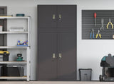 Storage Cabinet 2 pcs Black 80 x 40 x 210 cm Steel Lockable 3438741