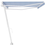 Freestanding Manual Retractable Awning 500x300 cm Blue/White 3069576
