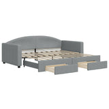 Daybed with Trundle&Drawers without Mattress Light Grey 90x190 cm Single 3197261