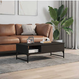 Coffee Table Black 100x50x35 cm Engineered Wood and Metal 845391