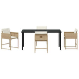 Garden Dining Set 5 pcs Beige Poly Rattan 3380731