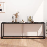 Console Table Black Marble 200x35x75.5cm Tempered Glass 331689