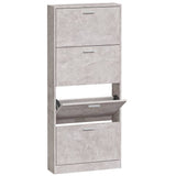 Shoe Cabinet Concrete Grey 59x17x150 cm Engineered Wood 342521